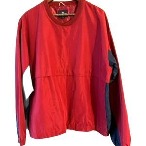 Dockers Golf windbreaker pullover classic Crimson Red Navy Mens L Large